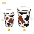 thumbnail image 5 of Balery Brown Black Cow Round Laundry Basket with Handles Waterproof Freestanding Laundry Hamper for Clothes Toys in the Dorm and Family-Small, 5 of 8