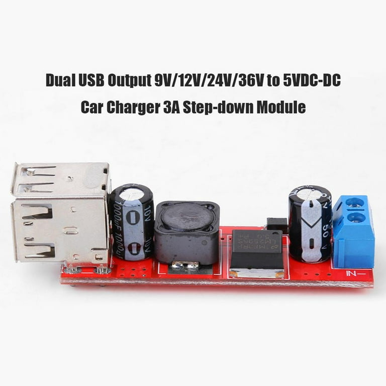 Dual prise USB + Câble de connexion - 12V/24V - 5V/3.1A - PUSB1-R - Rouge -  Convient