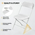 thumbnail image 5 of UBesGoo 6 Packs Plastic Folding Patio Chair, Portable Chairs for Indoor Outdoor Commercial Event Party, Plastic Seat White, 5 of 6