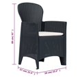 thumbnail image 4 of vidaXL 9 Piece Outdoor Dining Set Plastic Anthracite Rattan Look, 4 of 5
