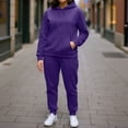 thumbnail image 6 of Sweatsuits for Women Set 2 Piece Jogging Outfits Long Sleeve Hoodie Sweatshirt Sweatpants Tracksuit Purple 2XL, 6 of 7