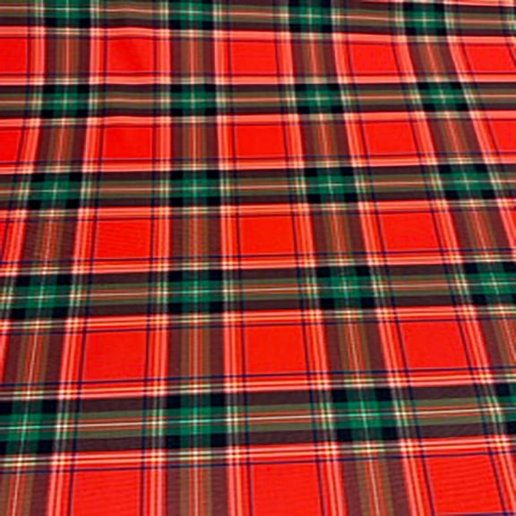 Spandex Palace Polyester Spandex Scottish Plaid Paper Print Fabric, by The Yard