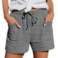 thumbnail image 5 of Linen Shorts Women 2026 Summer Outfits Linen Cotton Blend Pants Summer Beach Vacation Clothes High Waisted Wide Leg Beach Short with Pockets Casual Loose Outfits 2026 Boho Travel Pants M, 5 of 9