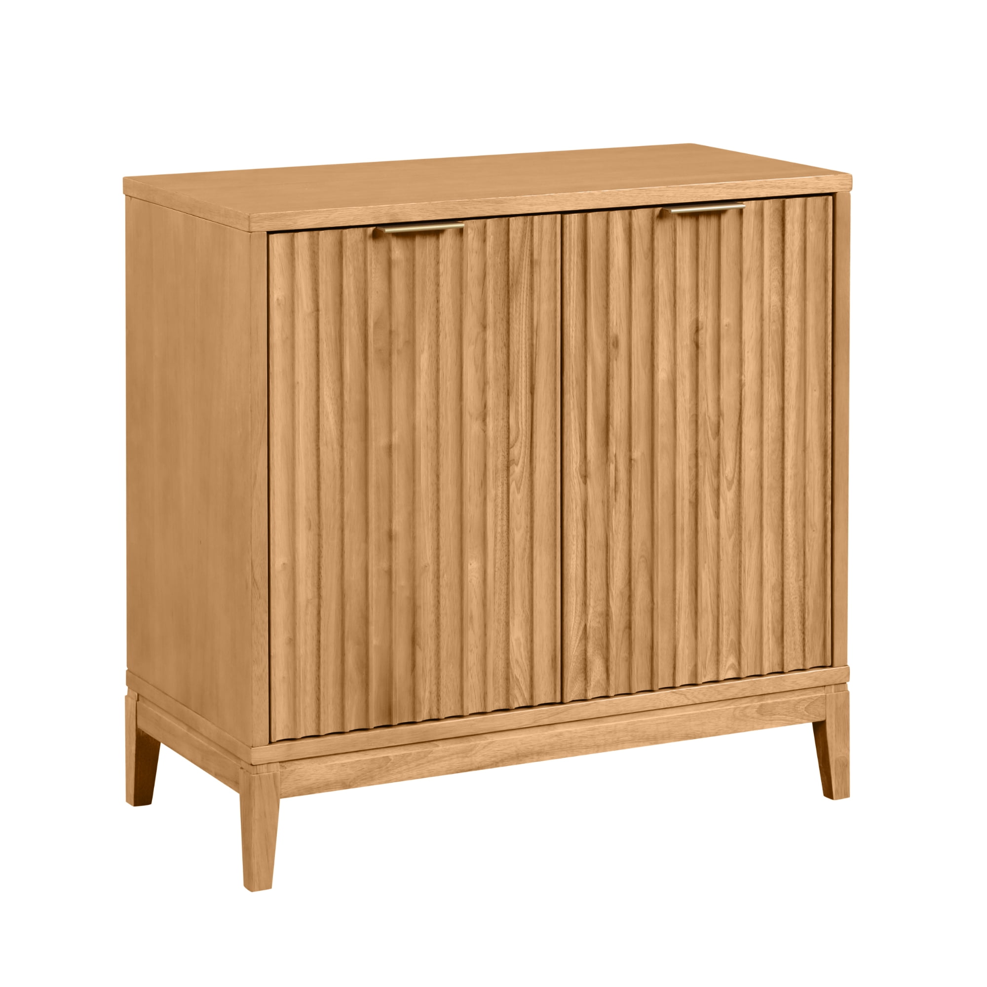 Nathan James Jasper Modern Sideboard, Kitchen Storage Cabinet with Fluted Doors, Accent Storage for Kitchen or Living Room, Warm Pine
