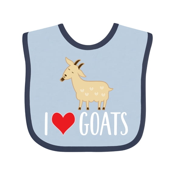 Inktastic Goat Cute I Love Goats Farm Animal Boys or Girls Baby Bib