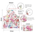 thumbnail image 7 of Pioneer Flower Floral Print Pattern Apron-Garden Aprons for Women with Pockets-Cotton Linen Waterproof Kitchen Cooking Gardening Aprons Adjustable for Kitchen,Cooking,BBQ and Salon 33x27 Inch, 7 of 7