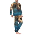 thumbnail image 2 of Fotbe Cute Swimming Guinea Pig Pijama de Hombre con Estampado de Manga Larga, Conjunto de 2 Piezas, Ropa de Dormir Suave y Cómoda con Bolsillos-Large, 2 of 7