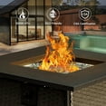 thumbnail image 2 of Domi Outdoor Living 43in Gas Fire Pit Table,50,000 BTU Outdoor Wicker Patio Propane Firepit w/Aluminum Tabletop,Glass Wind Guard,Blue Glass Rocks, Hideaway Tank Holder, ETL Certification, Cover Lid, 2 of 6