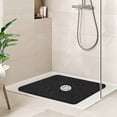 thumbnail image 4 of HITSLAM Square Shower Mat, 24" x 24" Non Slip Bath Mat for Tub, Soft PVC Loofah Bathtub Mats with Drain Holes, Quick Drying Bathroom Stall Floor Mat, Bathroom Accessories Without Suction Cup,Black, 4 of 8