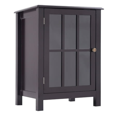 Costway One Door Accent Cabinet Storage 2 Shelf Display Home Costway One Door Accent Cabinet Storage 2 Shelf Display Home Decor Coffee