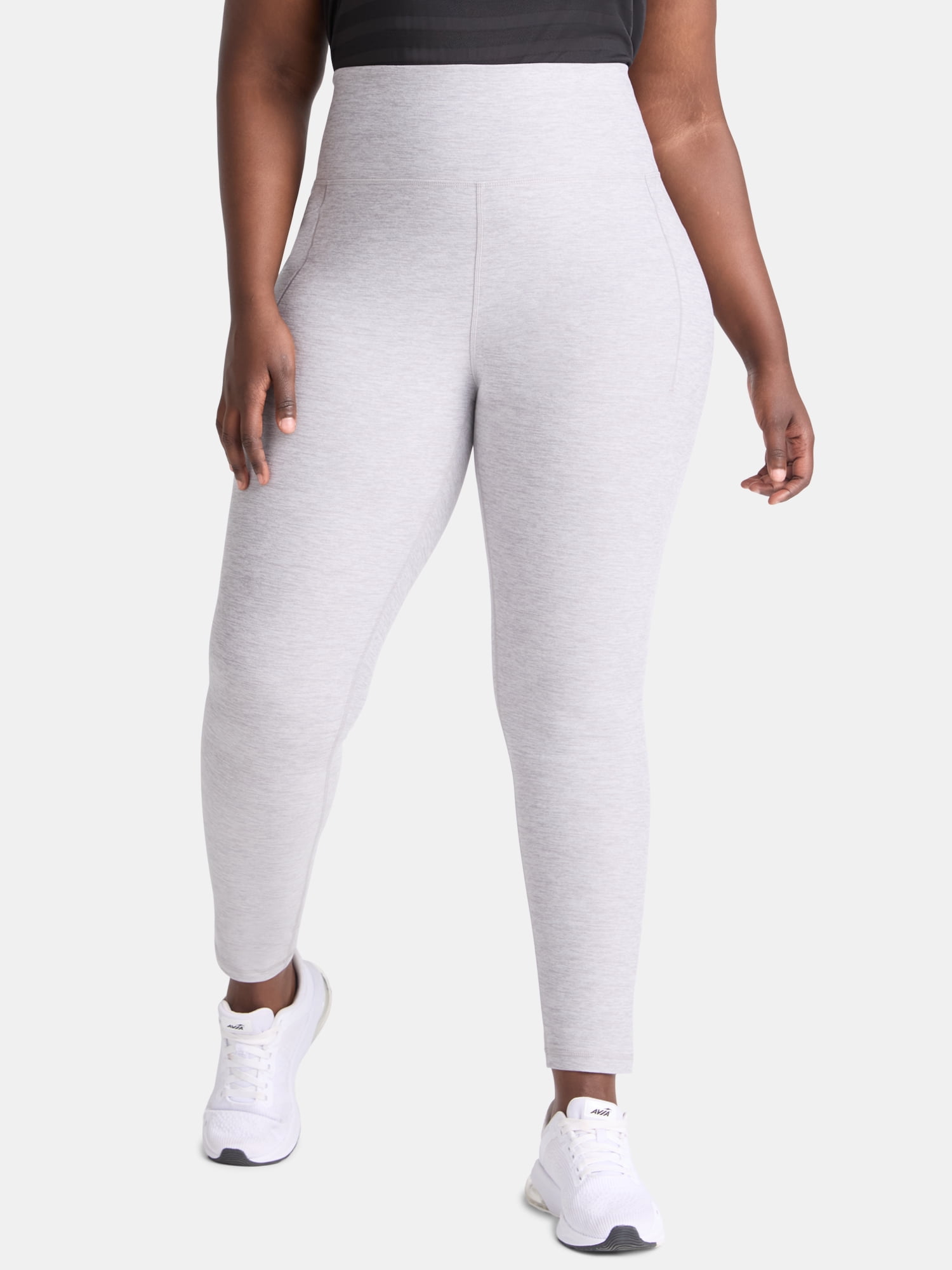 (2 pack) Athletic Works Women's and Women's Plus ButterCore Full Length Leggings with Pockets, Sizes XS-4X