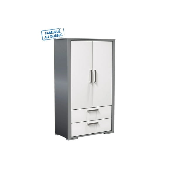 KarlStad Armoire - Gris Clair et Blanc