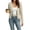 Beige, variant on Rexolia Women's Cropped Cardigan Button Front Long Sleeve Ribbed Crewneck Shrug Beige L