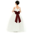 thumbnail image 2 of Ekidsbridal Girl Bridesmaid Flower Girl Dress - V-Neck Ivory Tulle Dress with Tiebow 218noFT-A (Size: 2-12), 2 of 4