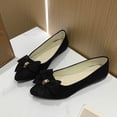 thumbnail image 2 of HomeDM Women's Flats Dress Shoes Slip On Closed Pointy Toe Comfort Walking Shoes Casual Work Office Bowknot Ballet Flats, Black Size 9.5, 2 of 9