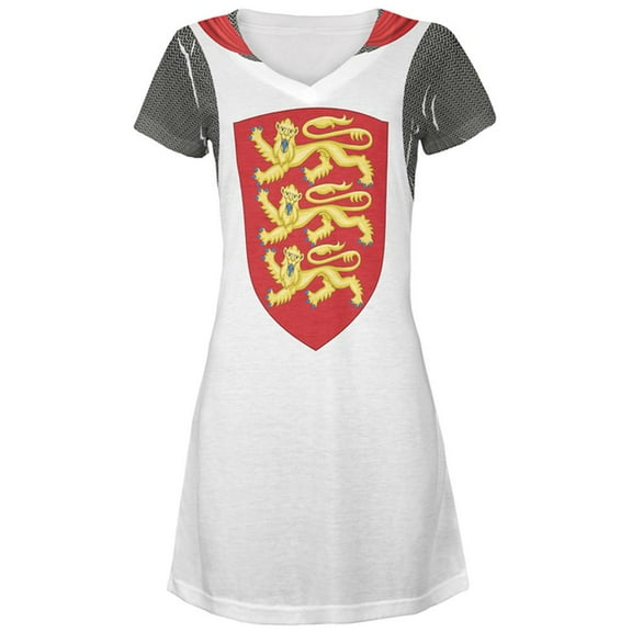 King Richard Lionheart Knight Costume All Over Juniors Beach Cover-Up Dress Multi MD