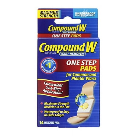 Compound W Wart Remover Medicated Maximum Strength Pads, Waterproof - 14 Ea