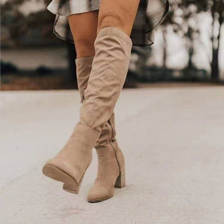 Flat pointed over the knee boots hotsell