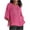 #13 Hot Pink, variant on Summer Linen Shirts for Women Plus Size Elegant 3/4 Sleeve T-Shirt Casual Loose Cotton Linen Blouses Pleated Work Tee Shirt Tunic Tops on