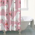 thumbnail image 4 of White Dogs and Pioneer Flower Shower Curtain 84"x72" ,Bathroom Decorative Shower Curtains Set with 12 Hooks,Modern Waterproof Washable Shower Curtain, 4 of 6