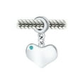 thumbnail image 2 of Bling Jewelry Womens Initial Alphabet Bead Charm Aqua Blue Heart Dangle Bead for European Bracelet, 2 of 4