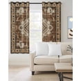 thumbnail image 2 of Brown Boho Blackout Curtains 45 Inches Long for Bedroom, Retro Western Rustic Ethnic Tribal Patterns Thermal Insulated Room Darkening Black Out Window Curtain Panels Grommet Drapes for Living Room, 2 of 8