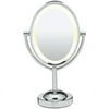 Conair Reflections Double-Sided Lighted Vanity Makeup Mirror, 1x/7x magnification, Polished Chrome BE151T