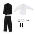 thumbnail image 3 of Ropa de figura masculina a escala 1/6 Hugo traje completo negro, 3 of 9