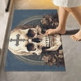 thumbnail image 2 of SKYSONIC Bathroom Rug Mats Cross on Skull Print, Fluffy Plush Absorbent Bath Rugs Carpet with Non Slip Bottom for Bathroom Floor Toilet Tub and Shower, 2 of 7
