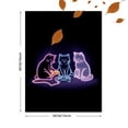 thumbnail image 3 of UXIEQU Neon Cats Gaming Canvas Wall Art 15.75x11.81 Inches, 3 of 8