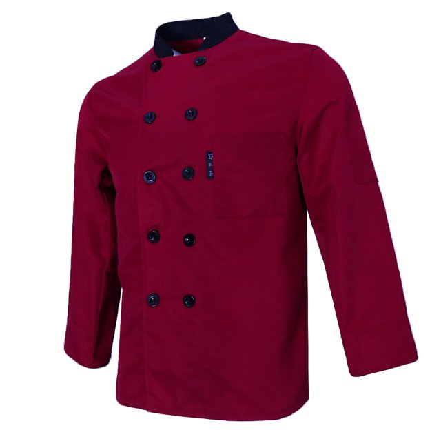 Chaqueta para mujer Camisa Uniforme de servicio de alimentos Manga larga media M Rojo 2XL Sunnimix Uniforme de chaqueta de chef