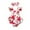 Red, variant on Bearichfupo Infant Girls Sleeveless Flower Print Romper Bodysuit Newborn For Children Clothes With Headbands,Sizes 0-6 Months