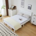 thumbnail image 5 of Zimtown Queen Bed Frame,Solid Pine Wood Queen Platform Bed Frame, Bedroom Queen Bed with Headboard for Adults, White, 5 of 7