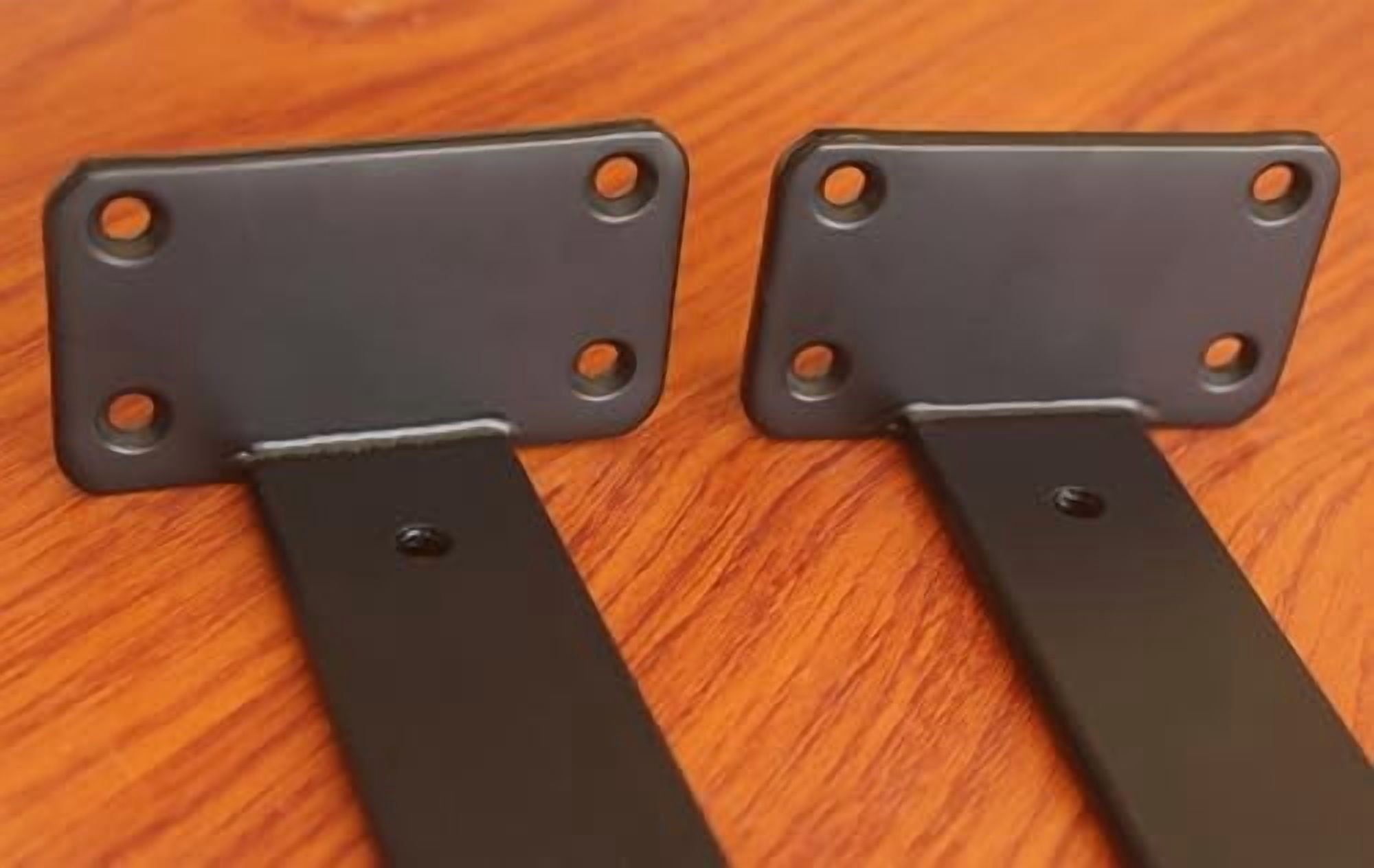 6 Pack - 9 inch Black Hidden L Shelf Bracket (1/5 Inch Thicked) Iron Floating Shelf Brackets Rustic Industrial Metal Brackets for Shelf Support