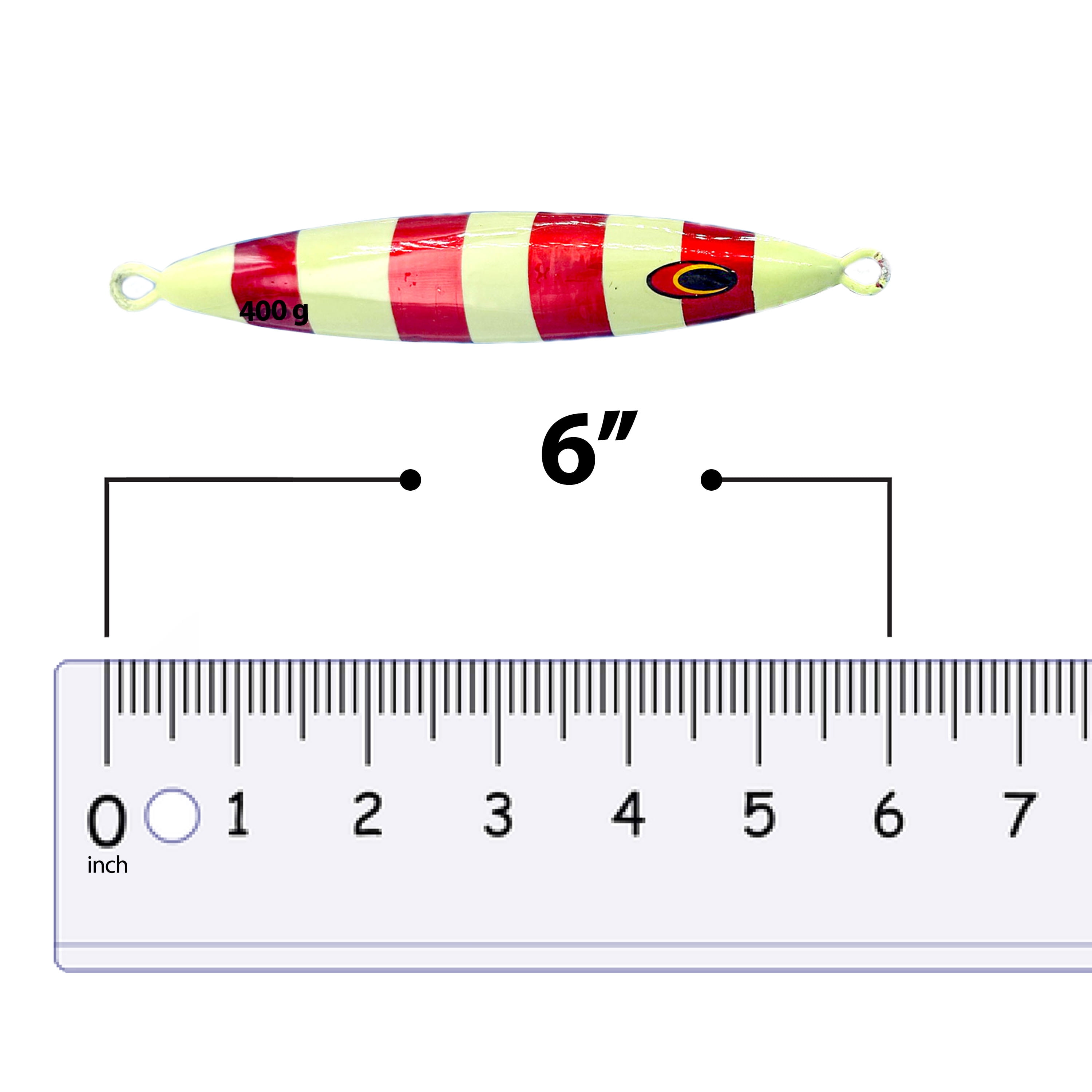 6" Tuna Jig 400g,3 Pcs Rainbow Zebra Glow  Saltwater Fishing Lures, Fishing Gear & Tackle, Tuna Fishing Jig
