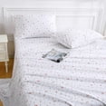 thumbnail image 2 of Pink Floral Twin Size Sheet Set, 3 Pieces Single Bed Sheets for Girls, Cozy Microfiber Fitted Sheet with 15" Deep Pockets & Non-Slip Straps, 2 of 9