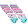 thumbnail image 1 of Hanes Girls' 100% Cotton Tagless Low Rise Panties, Available in 10 and 20 Pack, Assorted, 6, 1 of 2