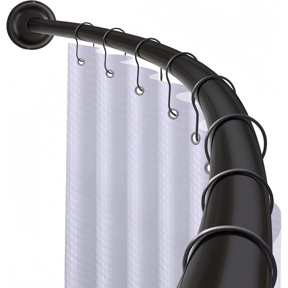 Utopia Alley Signature Aluminum Series Curved Shower Curtain Rod - Rustproof Aluminum Wall Mount Rod, Adjustable 45 to 72 Inch, Adds Up to 8 Inches of Extra Shower Space, Matt Black Finish
