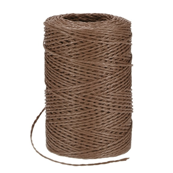 Uxcell Raffia Yarn for Crochet, 131 Yards 1.5mm Raffia Paper Ribbon Round String for DIY Crafts[Dark Brown]