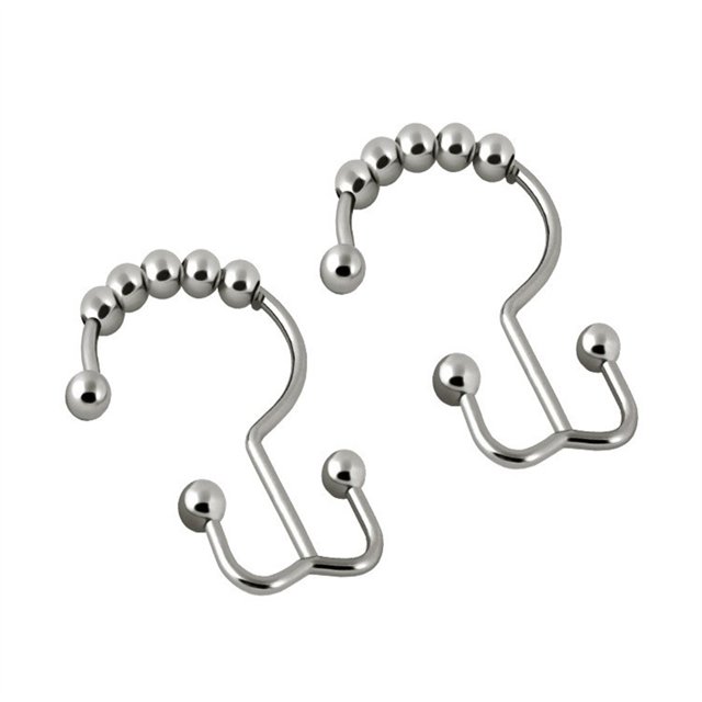 Kearding 12 ganchos para cortina de ducha, perchas para cortinas de habitación de Hotel, anillos colgantes para bañera, accesorios para interiores y Accesorios de baño Plata Kearding HA062211-01B