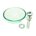 thumbnail image 7 of Renovators Supply 11 5/8" Tempered Glass Round Bathroom Vessel Sink with Drain Clear Mini Bowl Sink, 7 of 7