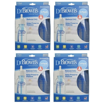 Dr. Brown's BPA Free Polypropylene 8-ounce Natural Flow Standard Neck Bottle