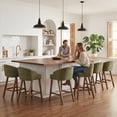 thumbnail image 3 of Guyou Modern Bar Stools Set of 4, 26" Counter Height Bar Stools with Footrests, Chenille Upholstered Kitchen Island Chairs for Dining Rooms, Kitchens, and Bars, Green, 3 of 10