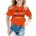 thumbnail image 4 of WEIGFI Toddler Kid Girls Back To School Tee Shirts Kindergarten First Day Of School Clothes Letter Graphic Short Sleeve Crew Neck Casual Daily Wear Summer Cozy Party Tops,Orange,8-9 Years, 4 of 4