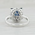 thumbnail image 3 of Rag Jewels 2.00 Ctw Oval Cut Sapphire And White Diamond Wedding Anniversary Band Ring 14K White Gold Plated 925 Sterling Silver 925 Sterling Silver -6, 3 of 4