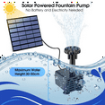 thumbnail image 4 of Precio sorpresa!Agua solar 6 boquillas alimentadas por energía solar para baño de pájaros jardín piscina pecera al aire libre y acuario, 4 of 8