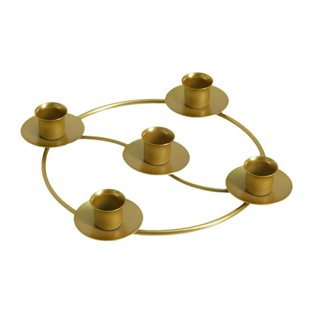 Anillo de corona de Adviento, candelabro de hierro para decoración del hogar, portavelas navideño de Adviento para velas cónicas para sala de estar y