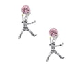 thumbnail image 2 of Delight Jewelry Silvertone Large Softball Pitcher Pink Crystal Clip on Earrings, 2 of 5