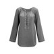 thumbnail image 1 of Blusa de mujer Camisa de color sólido de manga larga Costura de encaje Blusa suelta informal Ropa de otoño, Gris, S Kearding AP003723-16, 1 of 3
