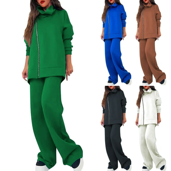 Bovxnpu Two Piece Sets for Women Fall Outfits, Women 2 Piece Outfits Sweatsuit Oversized Sweatshirt Sweatpants Tracksuit Lounge Matching Set Fall Trendy